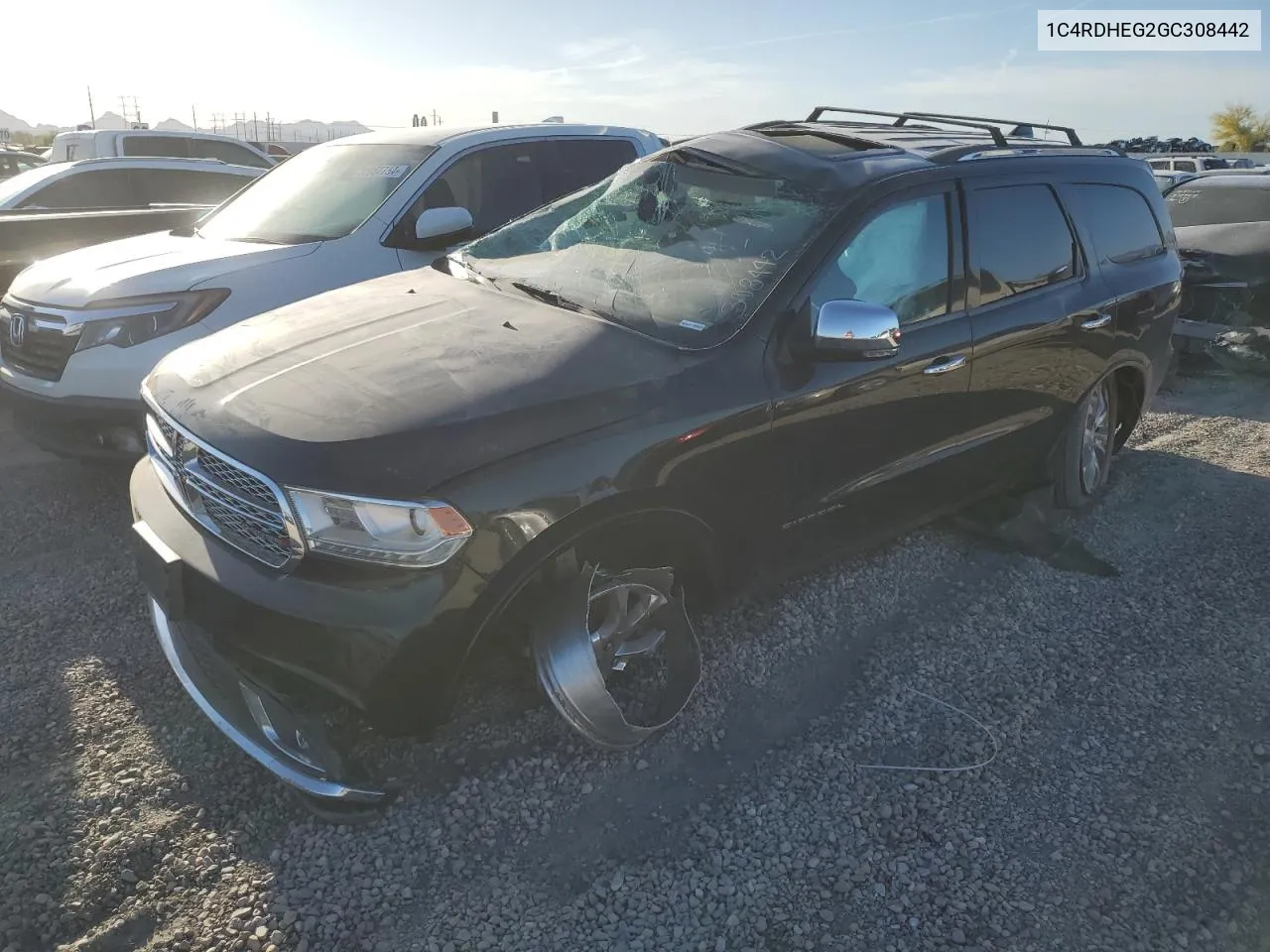 2016 Dodge Durango Citadel VIN: 1C4RDHEG2GC308442 Lot: 53174814