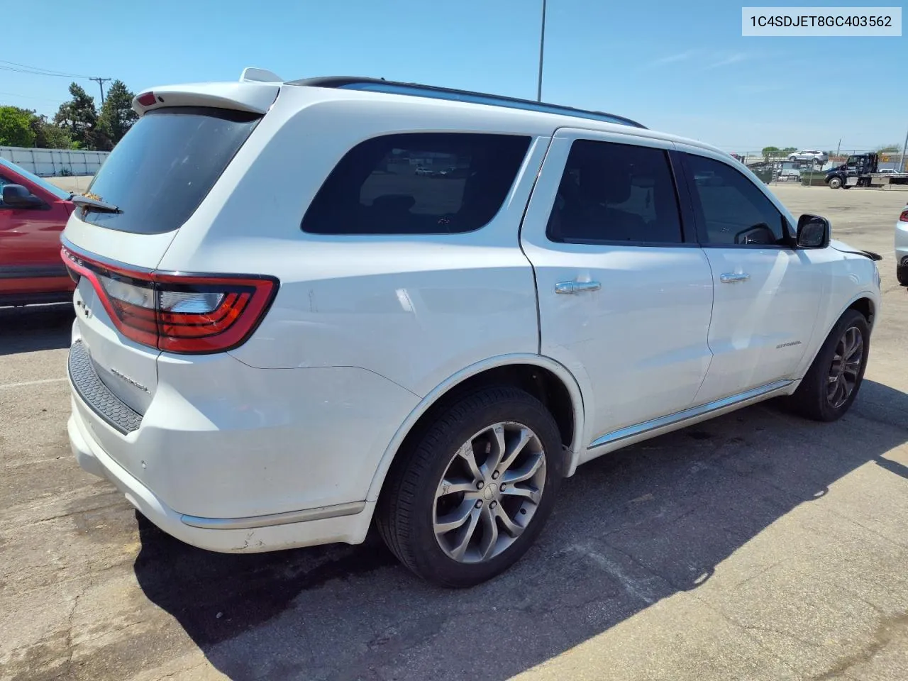 1C4SDJET8GC403562 2016 Dodge Durango Citadel