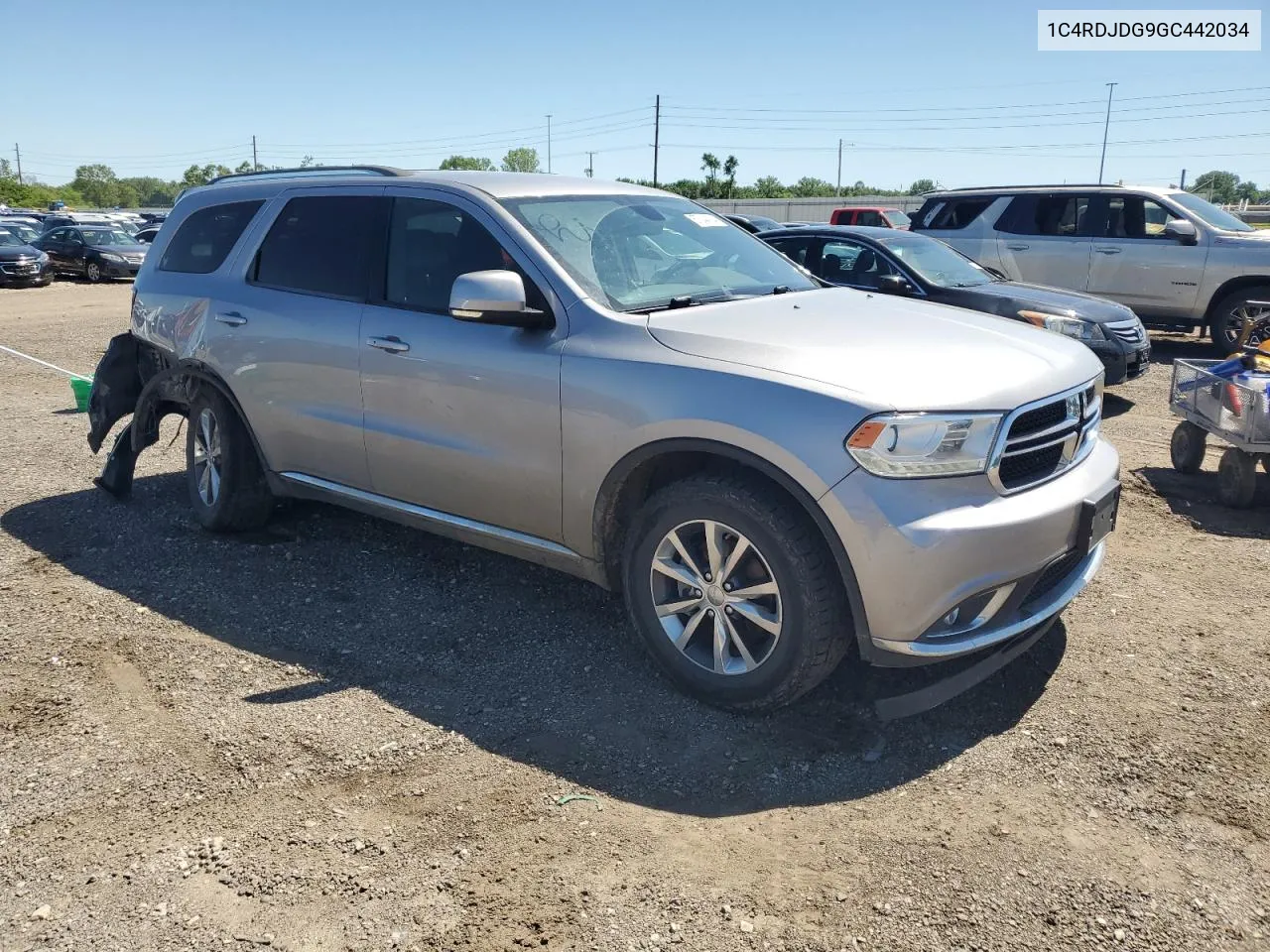 2016 Dodge Durango Limited VIN: 1C4RDJDG9GC442034 Lot: 57644134