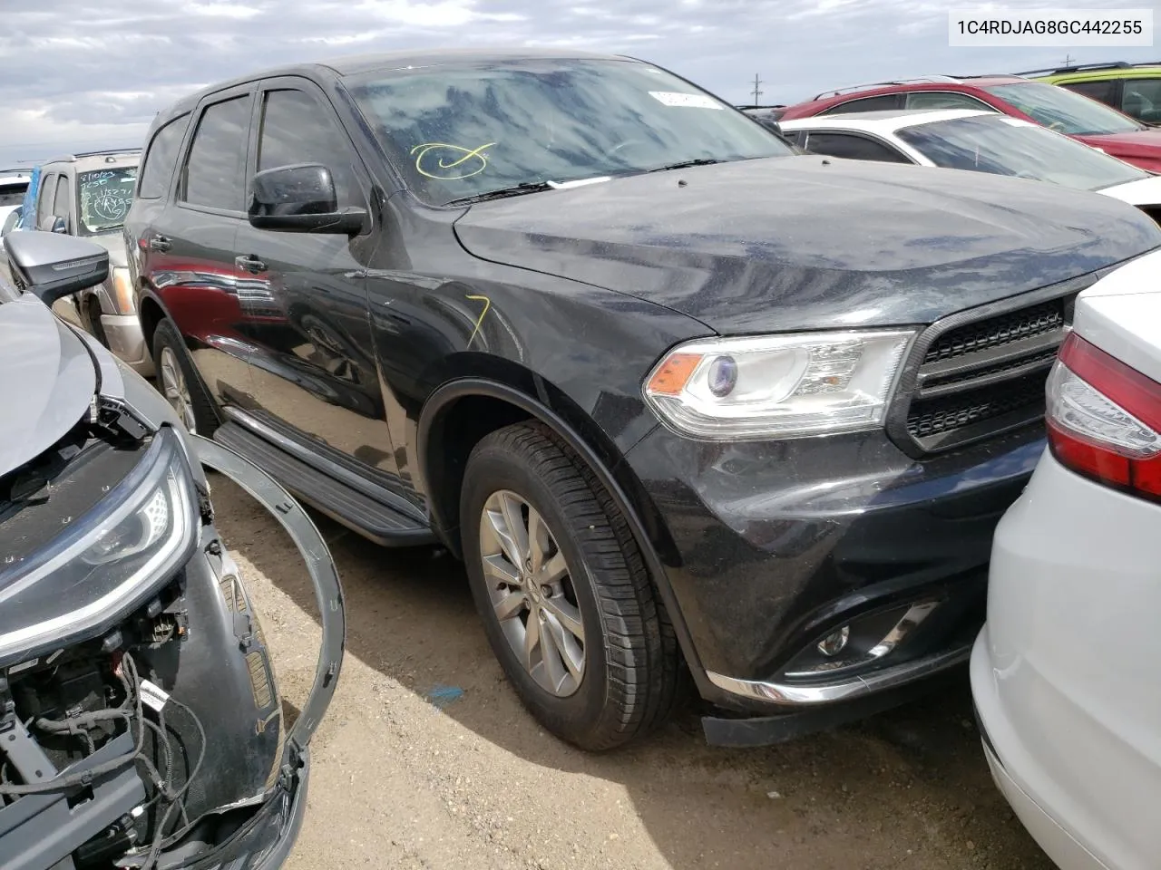 2016 Dodge Durango Sxt VIN: 1C4RDJAG8GC442255 Lot: 59748134