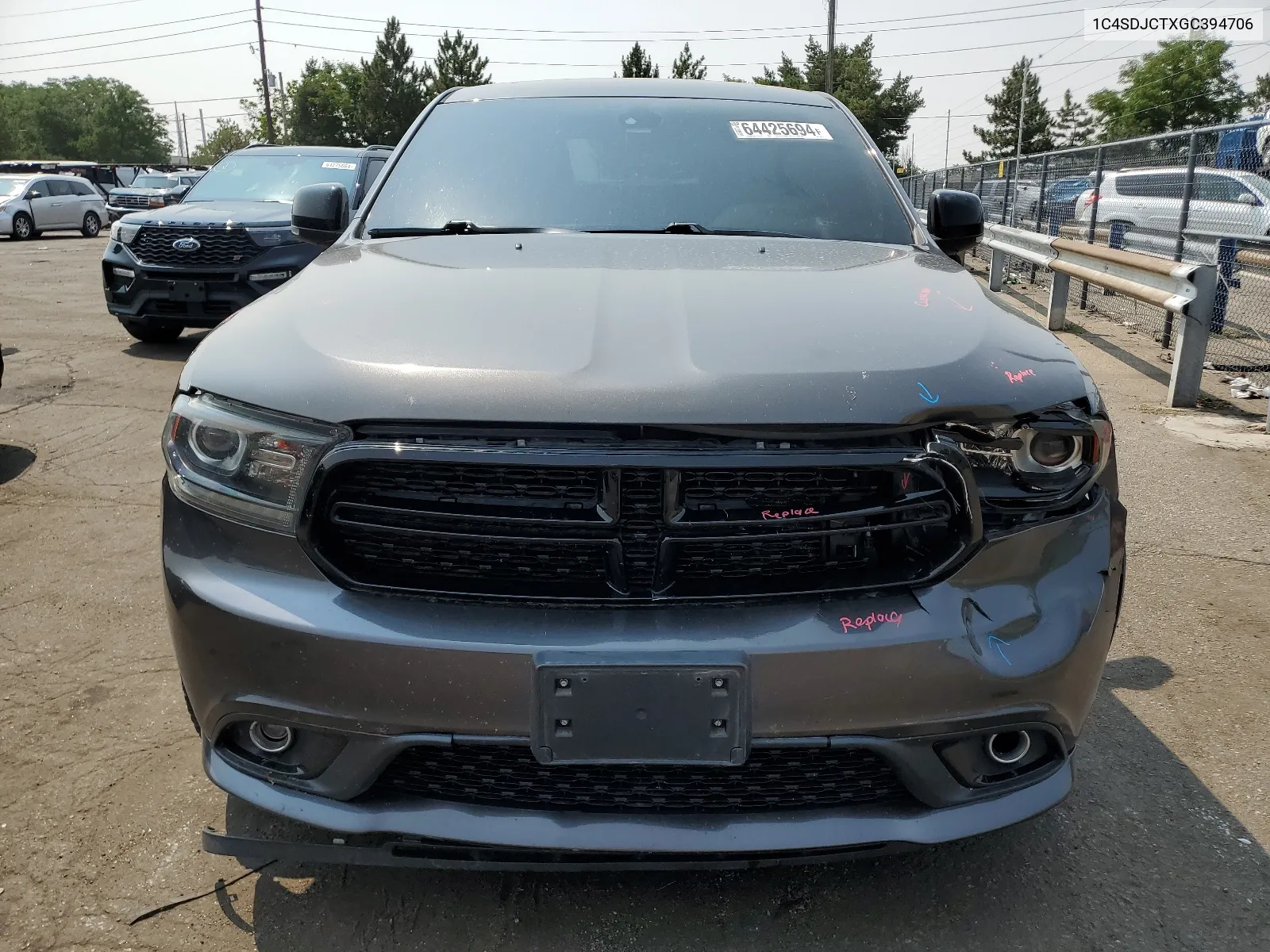 2016 Dodge Durango R/T VIN: 1C4SDJCTXGC394706 Lot: 64425694