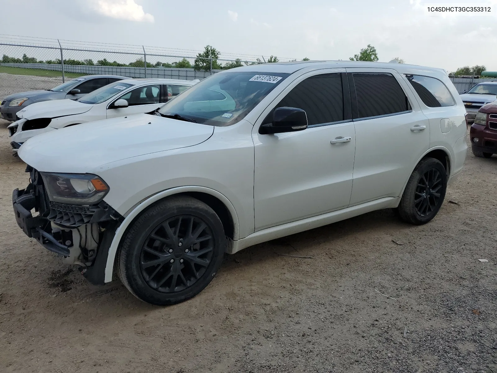 2016 Dodge Durango R/T VIN: 1C4SDHCT3GC353312 Lot: 66137624