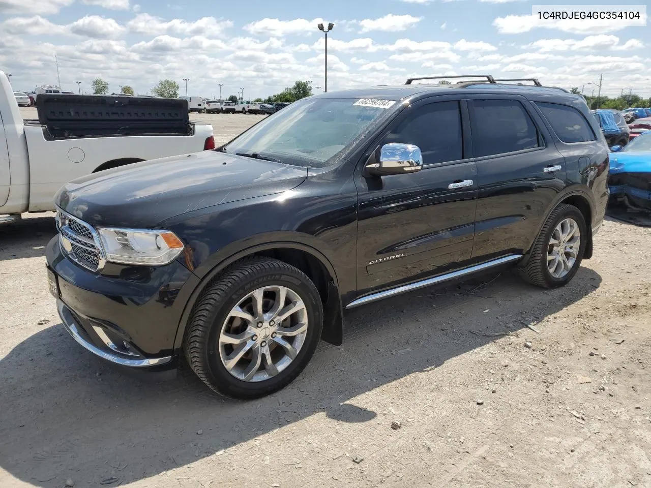 2016 Dodge Durango Citadel VIN: 1C4RDJEG4GC354104 Lot: 68259784