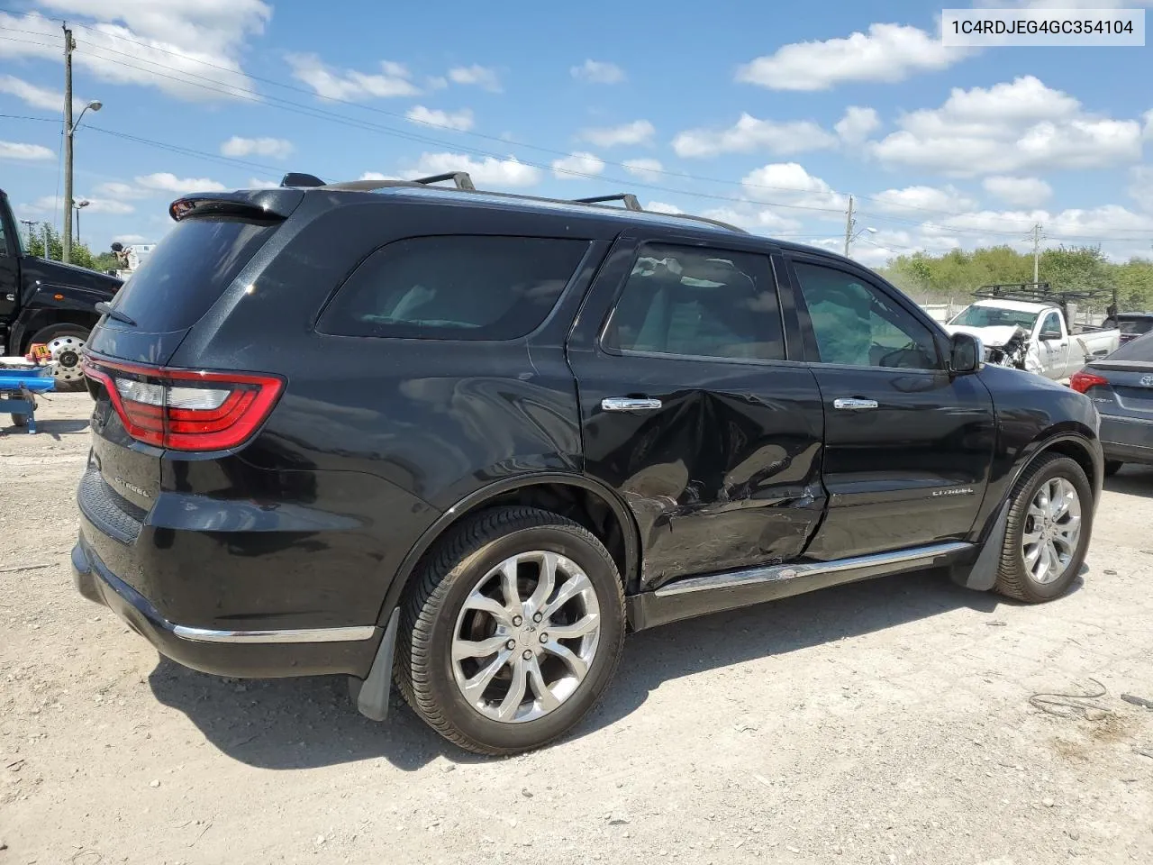 2016 Dodge Durango Citadel VIN: 1C4RDJEG4GC354104 Lot: 68259784