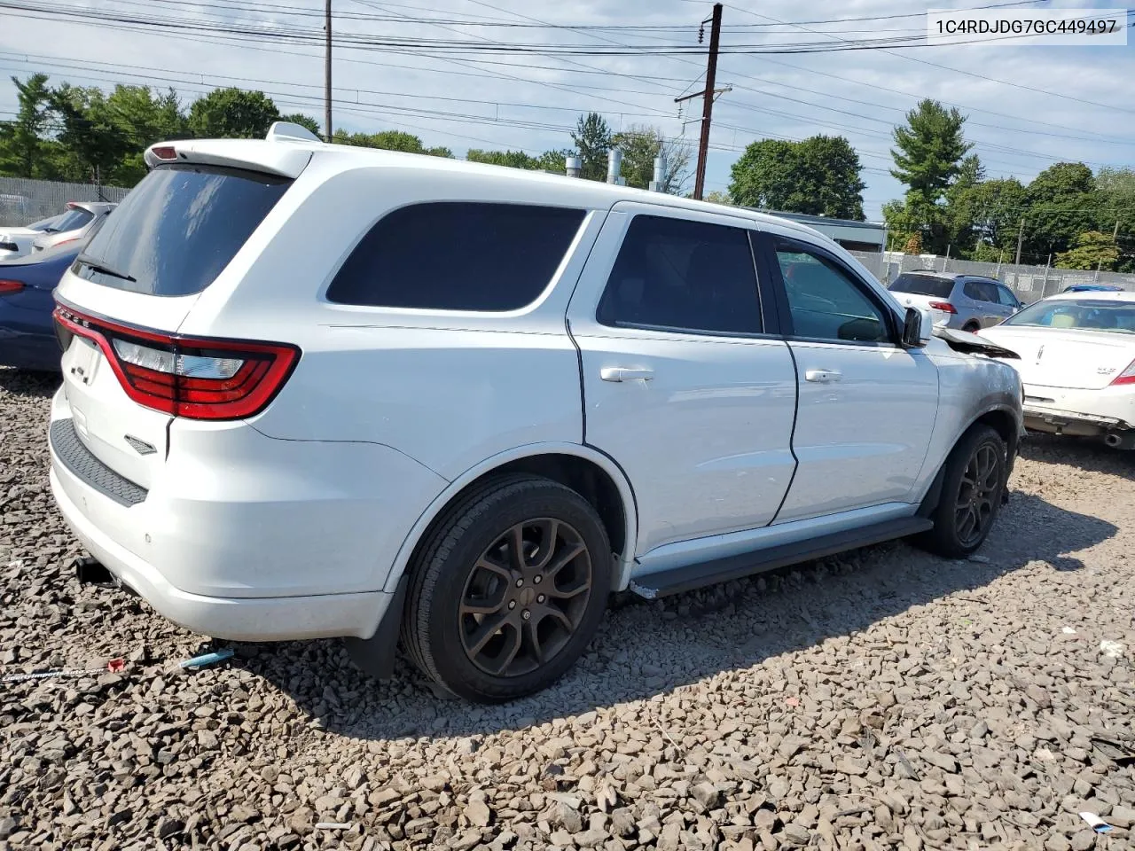 2016 Dodge Durango Limited VIN: 1C4RDJDG7GC449497 Lot: 69425724