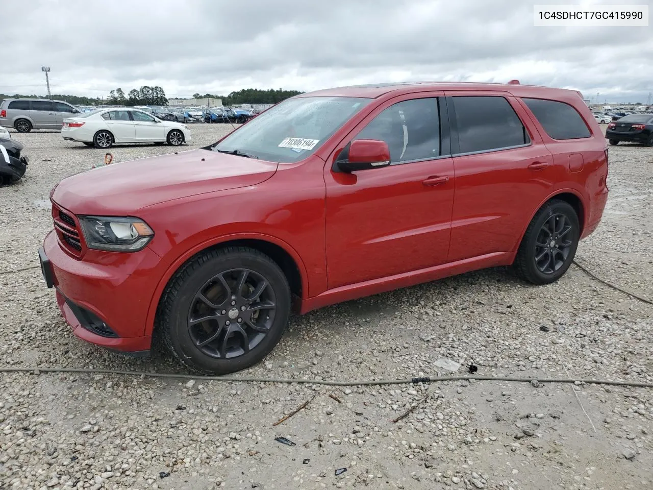 2016 Dodge Durango R/T VIN: 1C4SDHCT7GC415990 Lot: 70306194