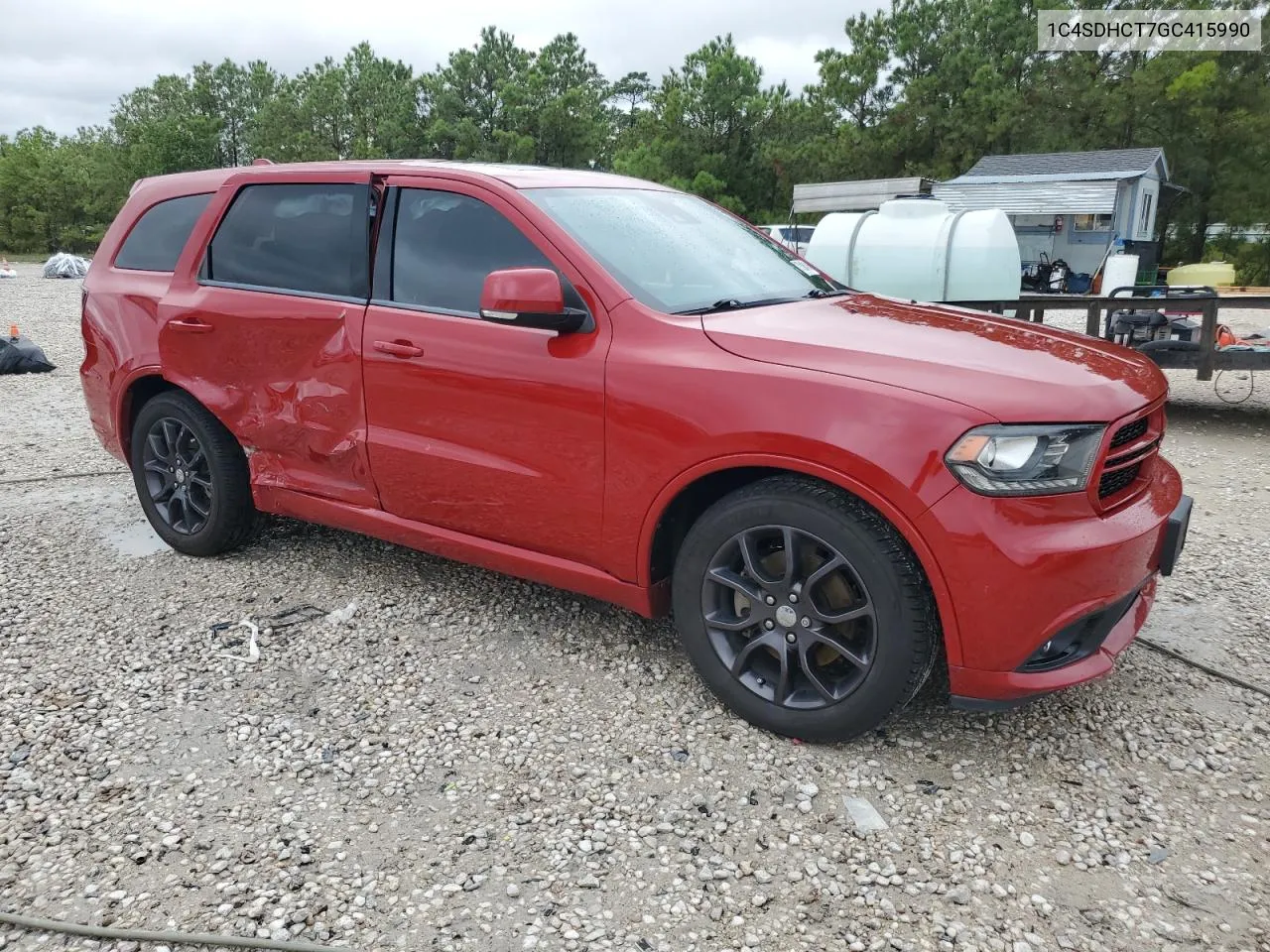 2016 Dodge Durango R/T VIN: 1C4SDHCT7GC415990 Lot: 70306194