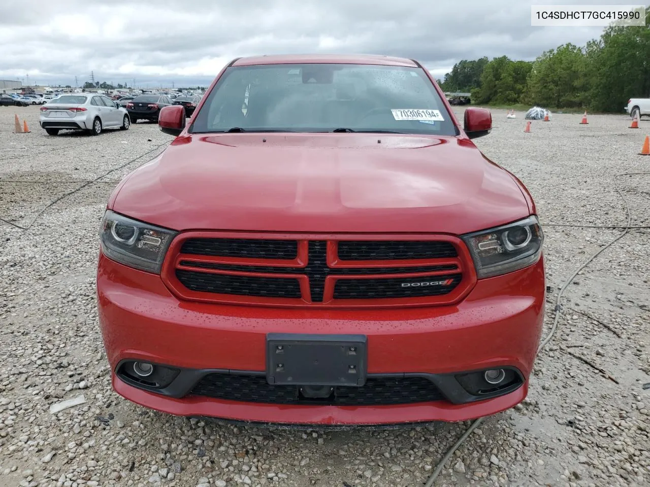 2016 Dodge Durango R/T VIN: 1C4SDHCT7GC415990 Lot: 70306194