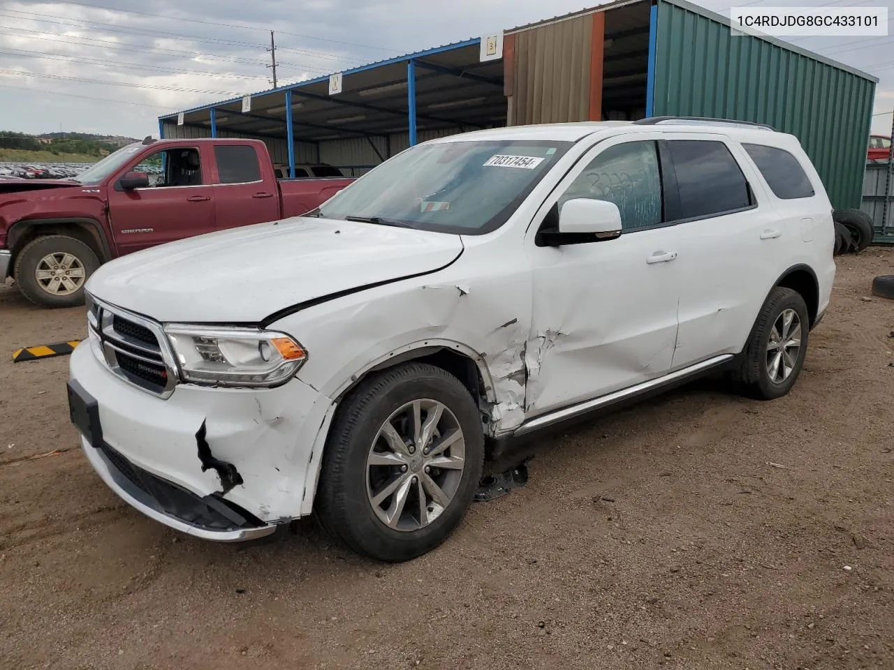 2016 Dodge Durango Limited VIN: 1C4RDJDG8GC433101 Lot: 70317454