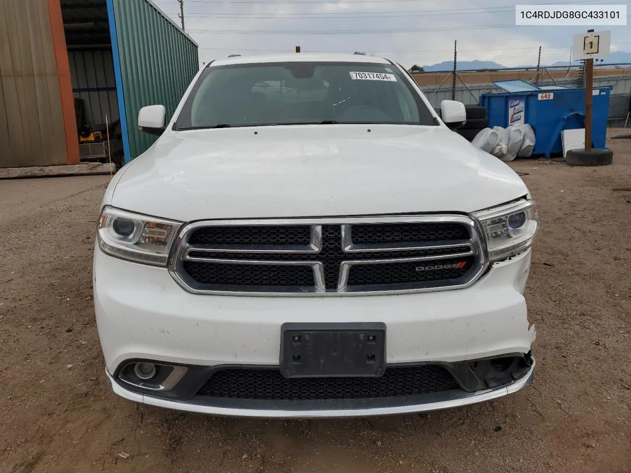 2016 Dodge Durango Limited VIN: 1C4RDJDG8GC433101 Lot: 70317454