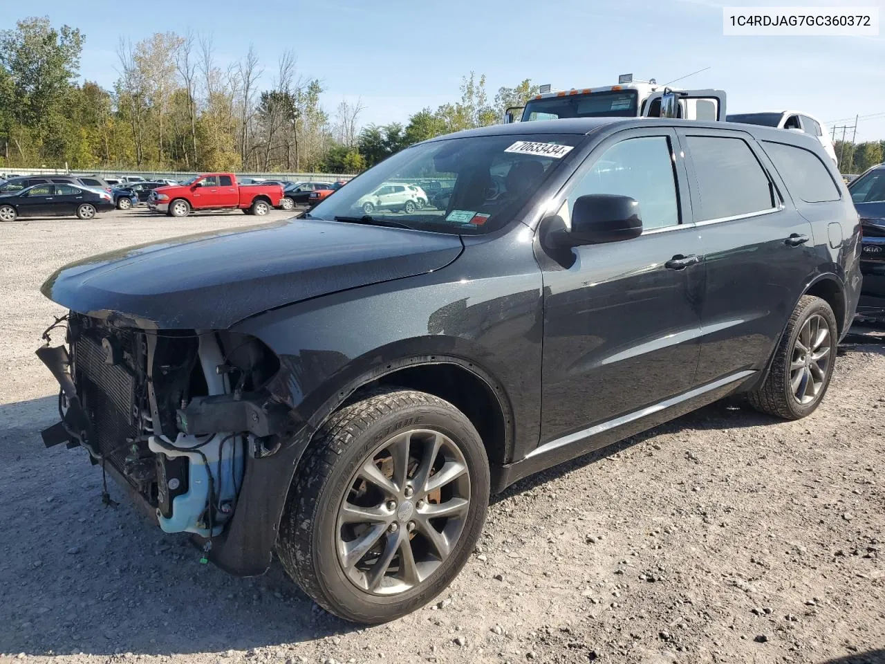 2016 Dodge Durango Sxt VIN: 1C4RDJAG7GC360372 Lot: 70633434