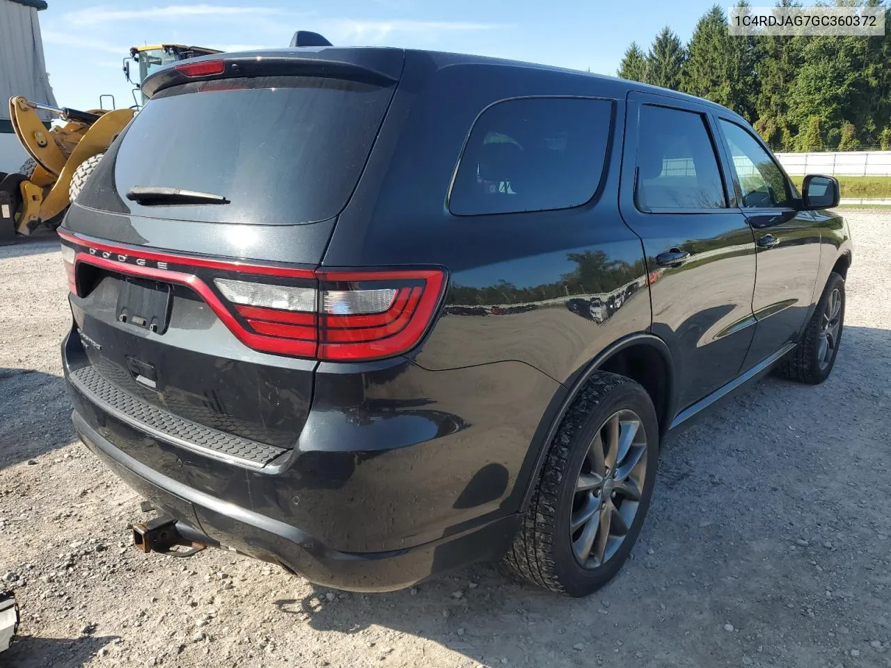 2016 Dodge Durango Sxt VIN: 1C4RDJAG7GC360372 Lot: 70633434