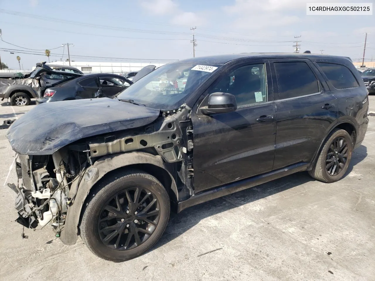 2016 Dodge Durango Sxt VIN: 1C4RDHAGXGC502125 Lot: 71442974