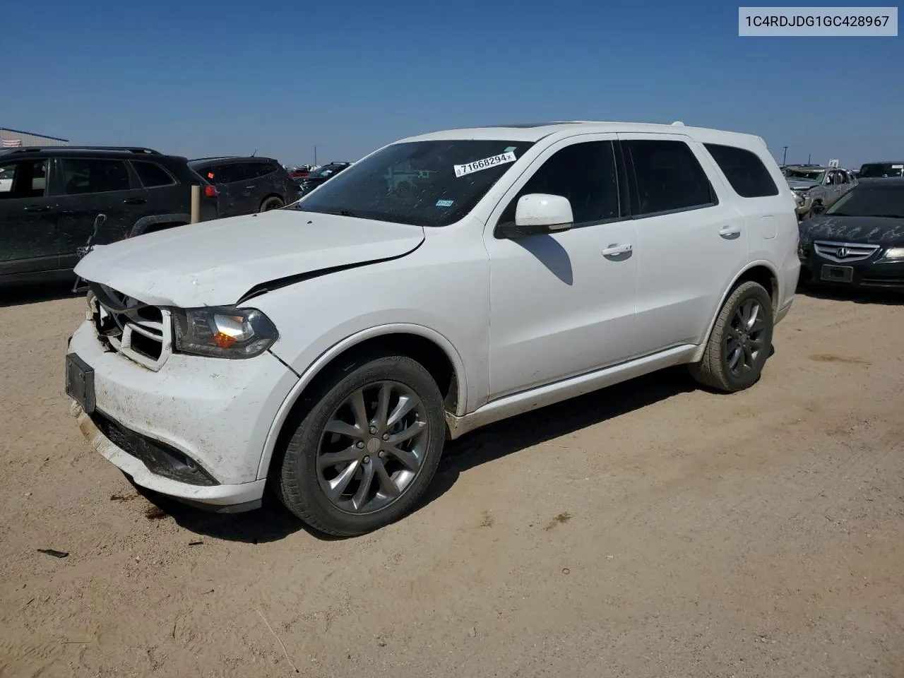 2016 Dodge Durango Limited VIN: 1C4RDJDG1GC428967 Lot: 71668294