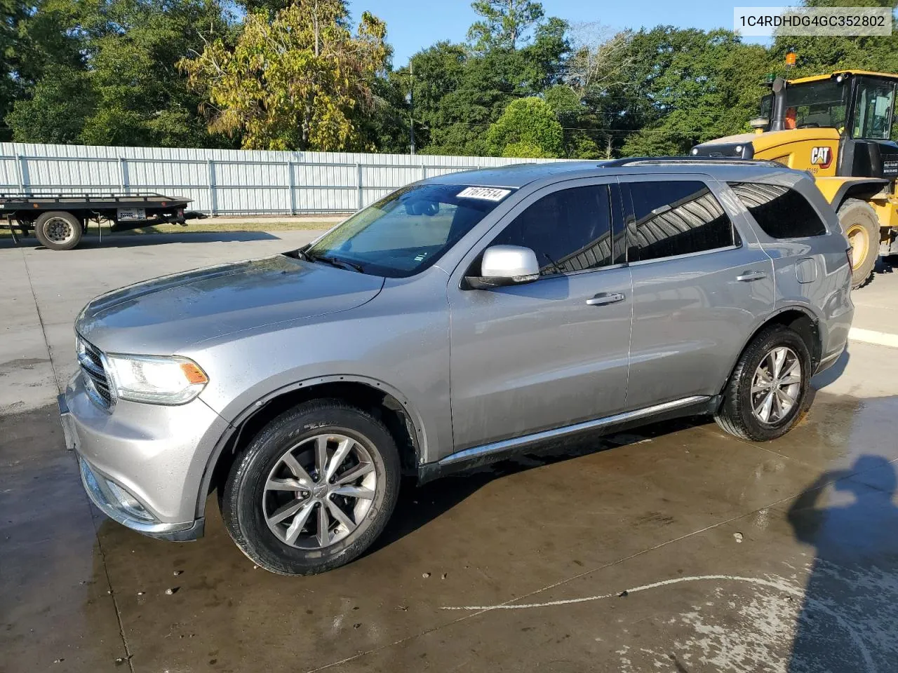 2016 Dodge Durango Limited VIN: 1C4RDHDG4GC352802 Lot: 71677514