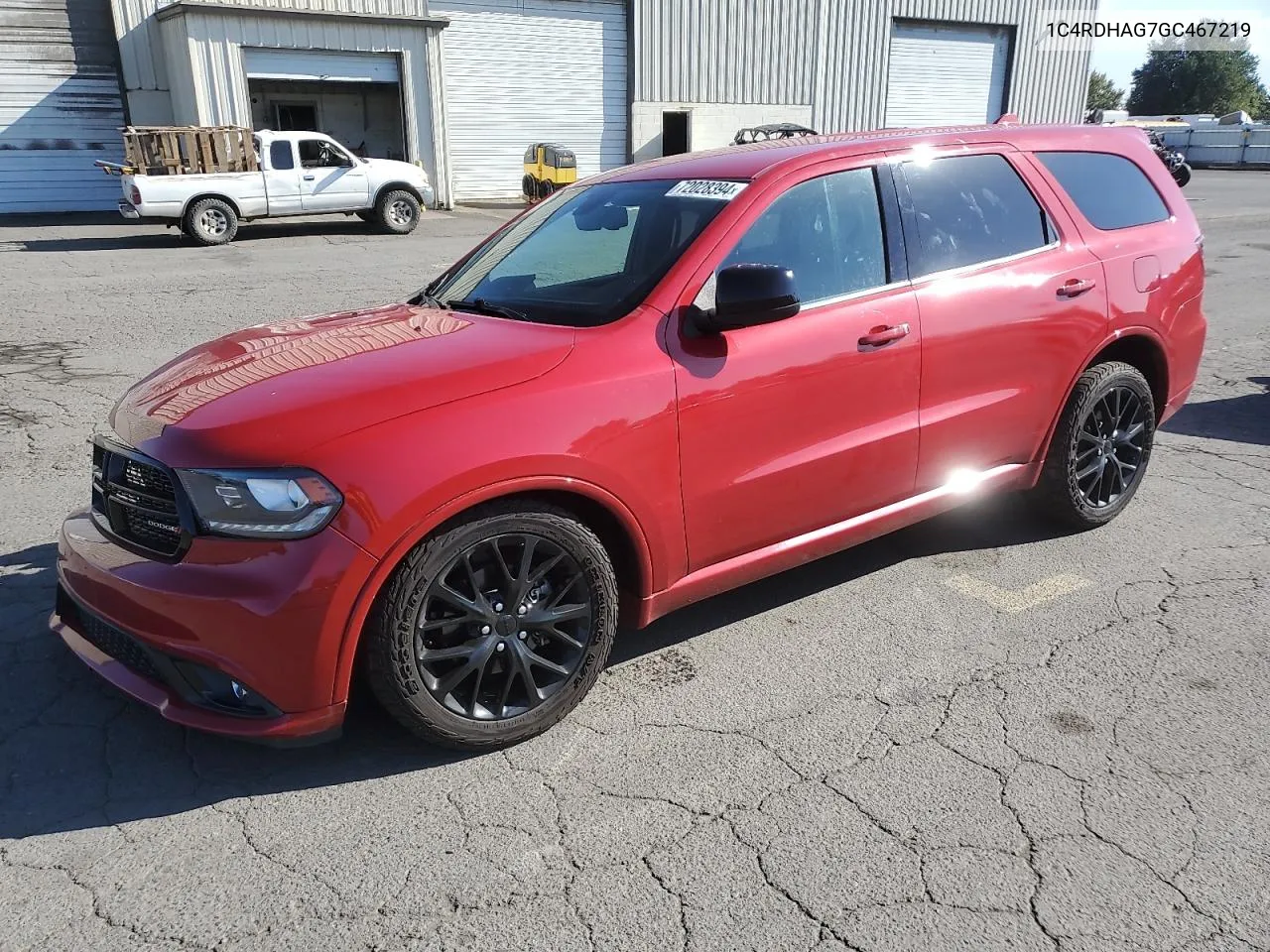 2016 Dodge Durango Sxt VIN: 1C4RDHAG7GC467219 Lot: 72028394