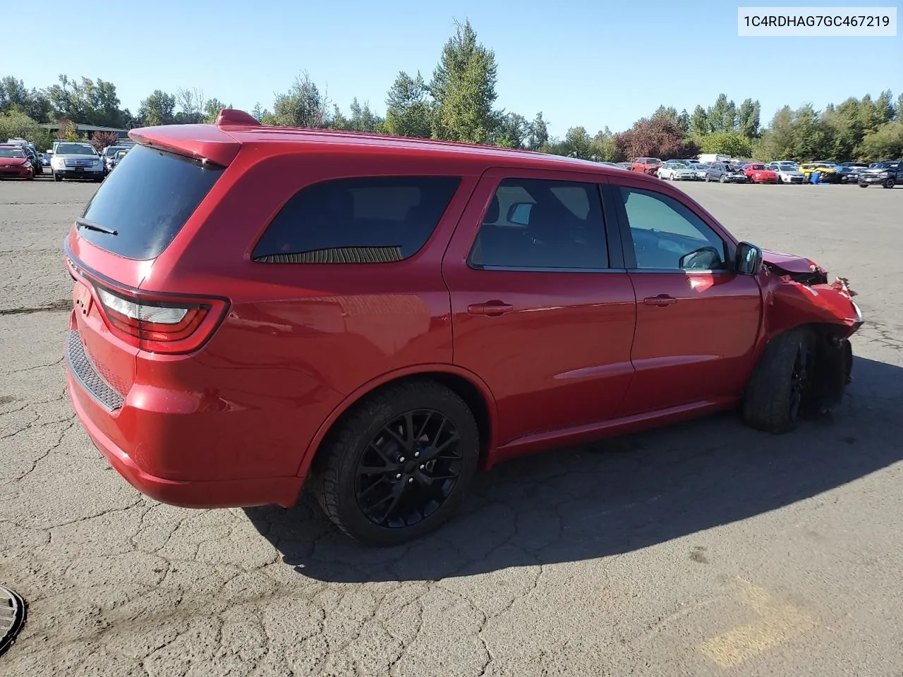 2016 Dodge Durango Sxt VIN: 1C4RDHAG7GC467219 Lot: 72028394