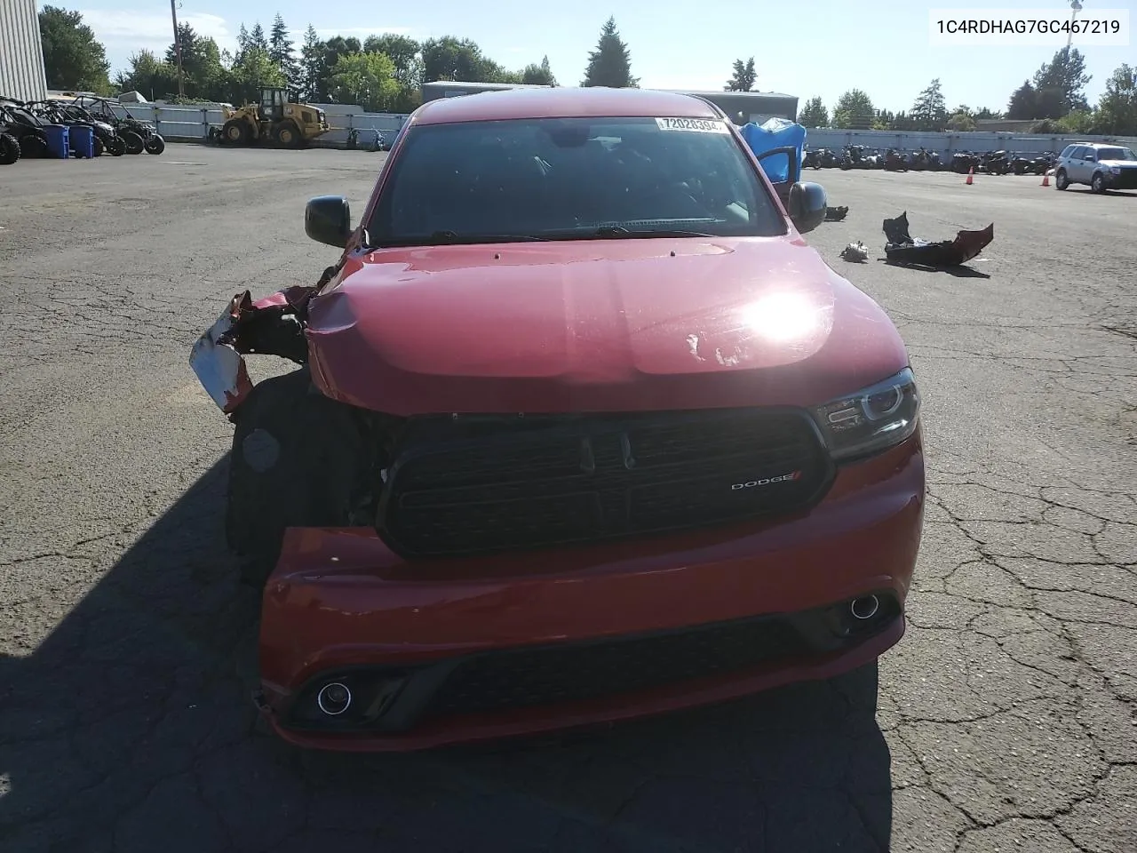 2016 Dodge Durango Sxt VIN: 1C4RDHAG7GC467219 Lot: 72028394