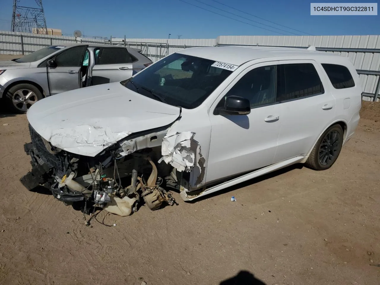 2016 Dodge Durango R/T VIN: 1C4SDHCT9GC322811 Lot: 72574154