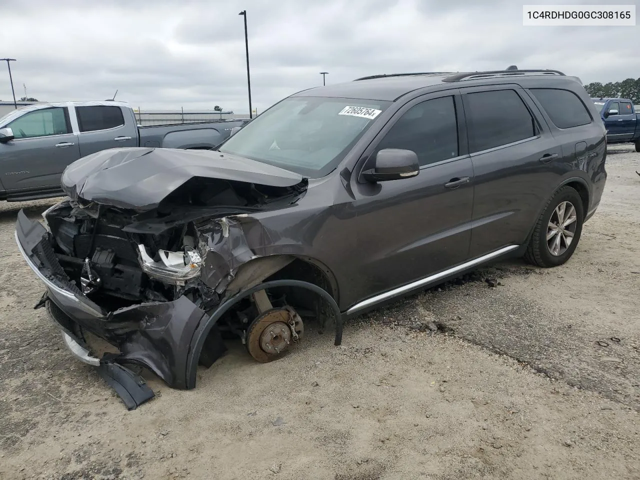 2016 Dodge Durango Limited VIN: 1C4RDHDG0GC308165 Lot: 72605764