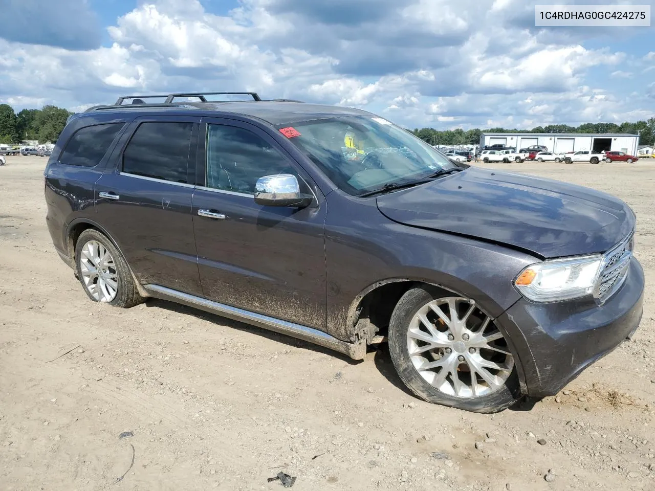 2016 Dodge Durango Sxt VIN: 1C4RDHAG0GC424275 Lot: 72767954