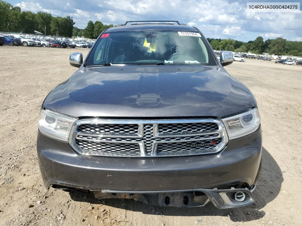 2016 Dodge Durango Sxt VIN: 1C4RDHAG0GC424275 Lot: 72767954