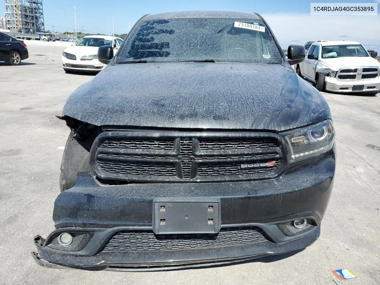 2016 Dodge Durango Sxt VIN: 1C4RDJAG4GC353895 Lot: 73189184