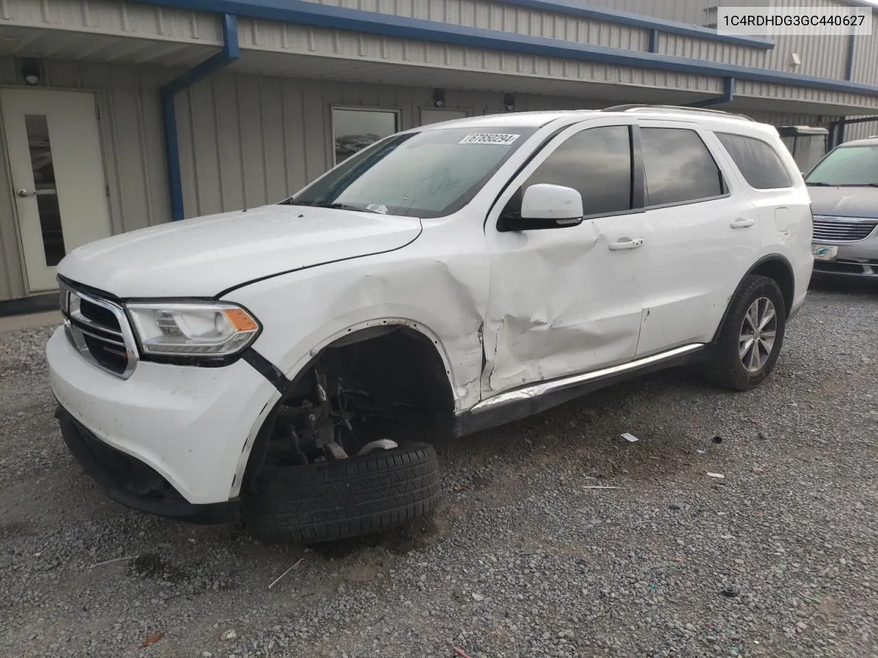 2016 Dodge Durango Limited VIN: 1C4RDHDG3GC440627 Lot: 73290314