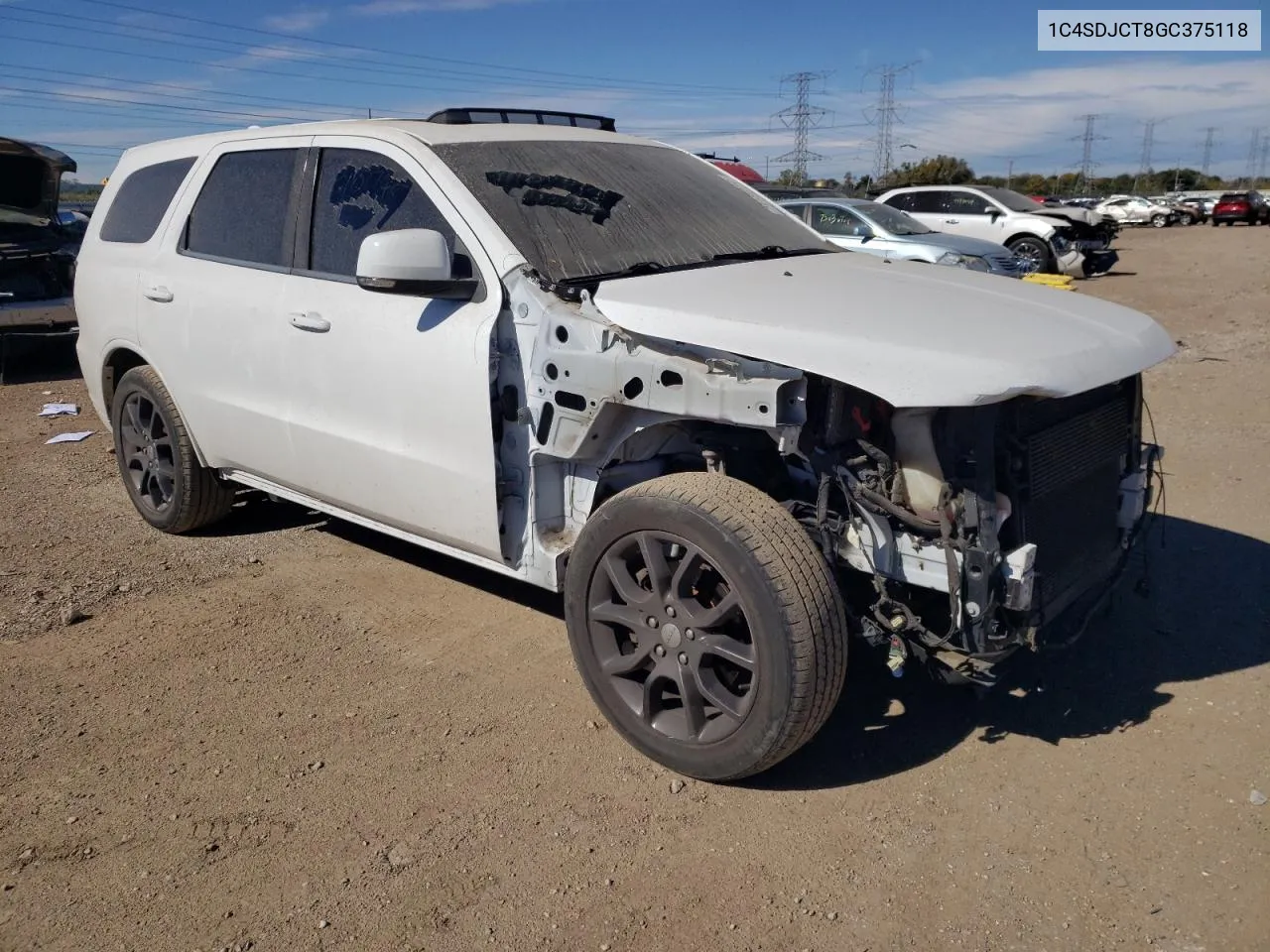 2016 Dodge Durango R/T VIN: 1C4SDJCT8GC375118 Lot: 74139514