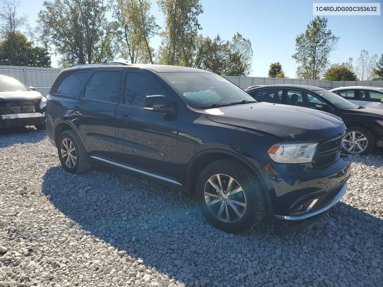 2016 Dodge Durango Limited VIN: 1C4RDJDG0GC353632 Lot: 74605804