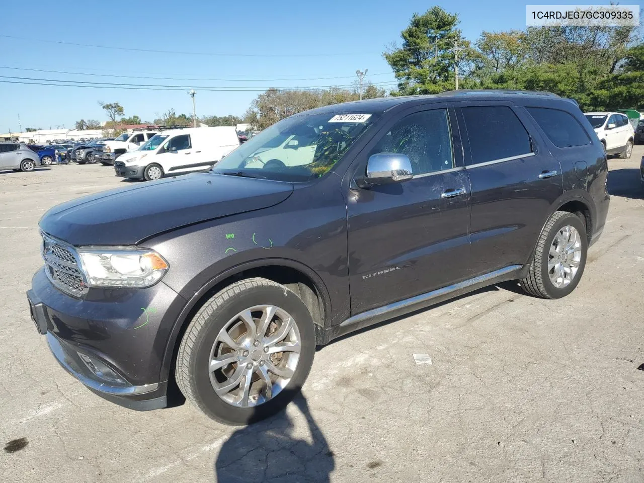 2016 Dodge Durango Citadel VIN: 1C4RDJEG7GC309335 Lot: 75211624