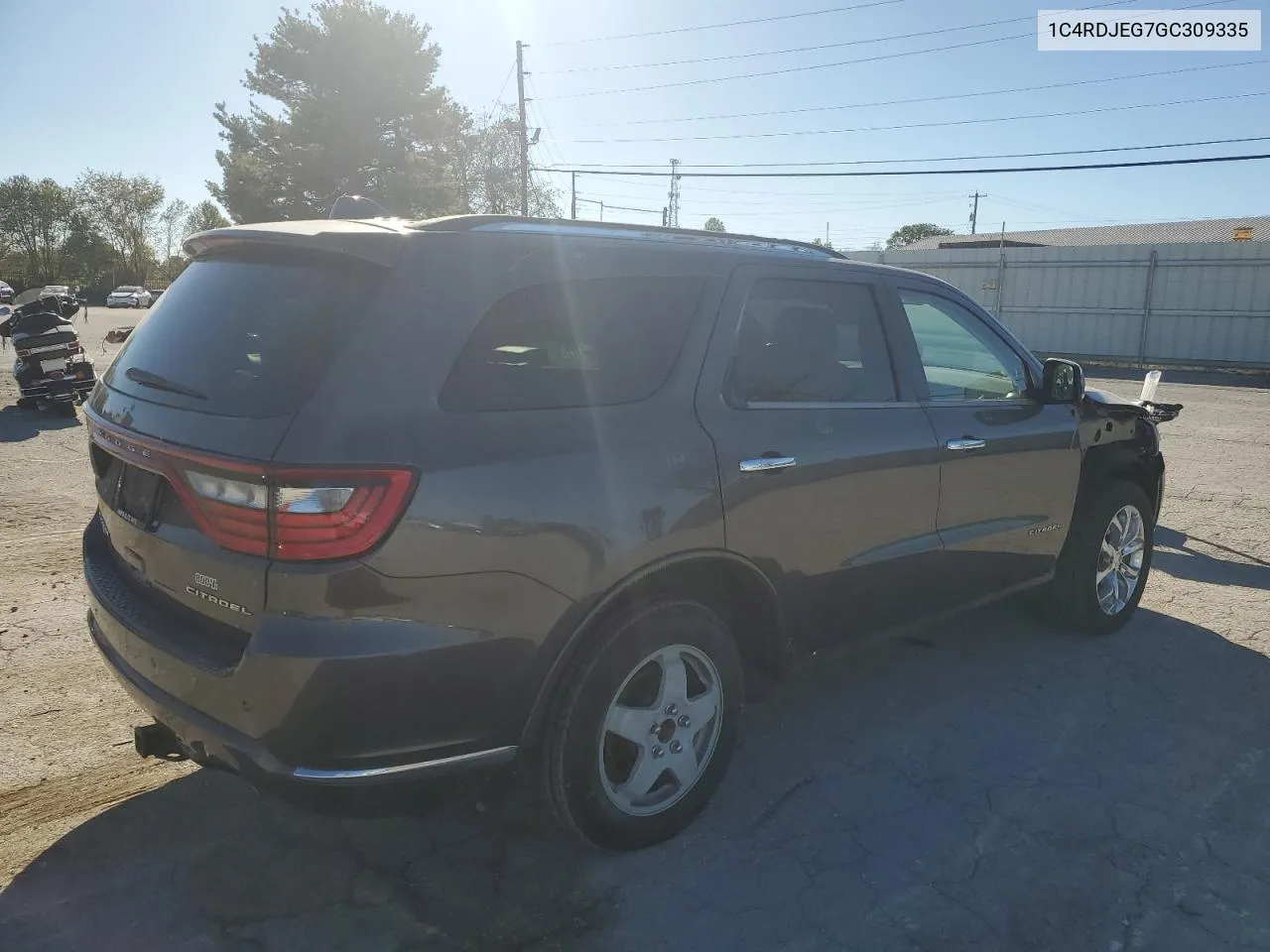 2016 Dodge Durango Citadel VIN: 1C4RDJEG7GC309335 Lot: 75211624