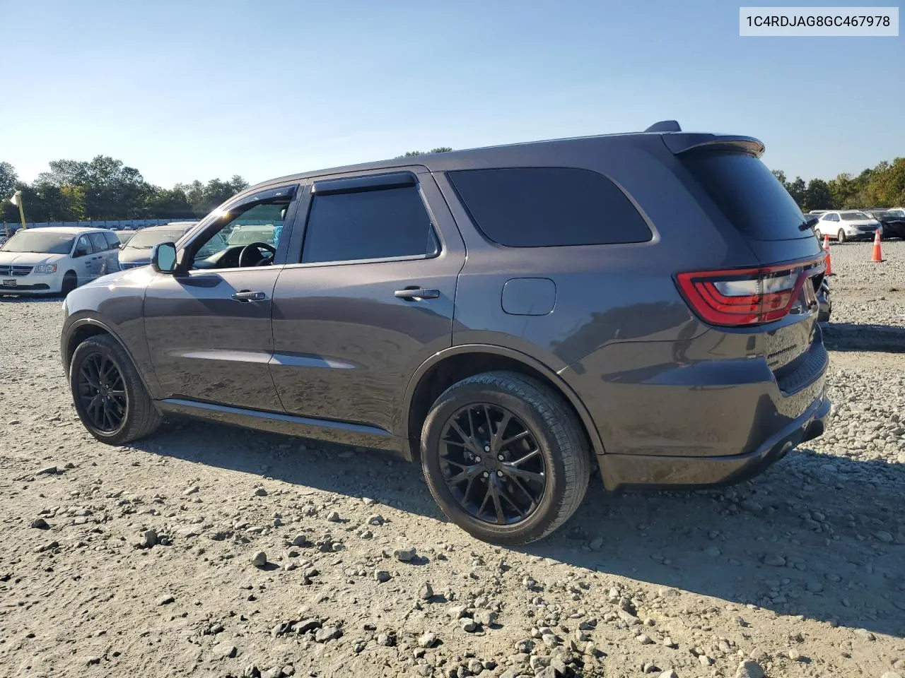 2016 Dodge Durango Sxt VIN: 1C4RDJAG8GC467978 Lot: 75253244