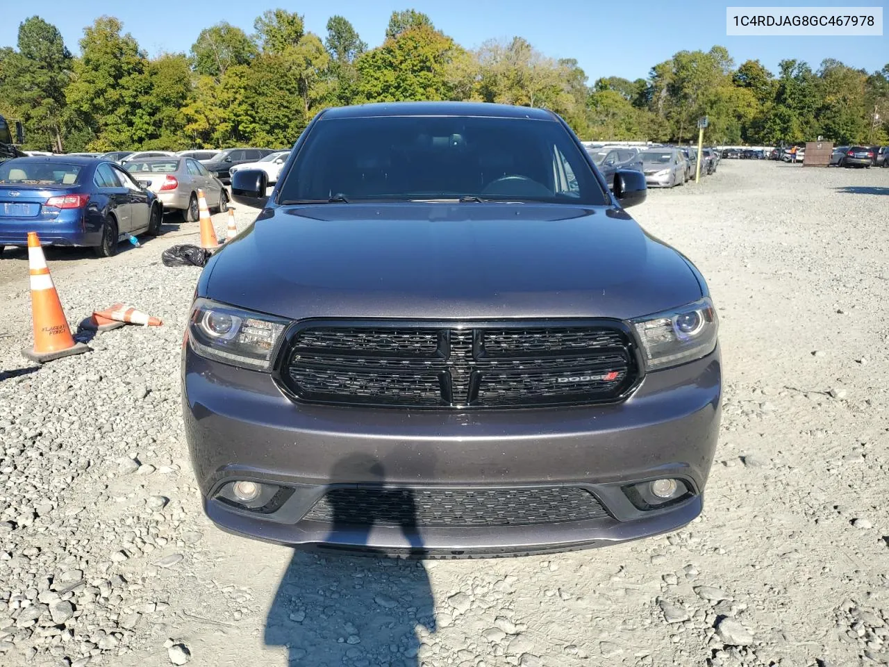 2016 Dodge Durango Sxt VIN: 1C4RDJAG8GC467978 Lot: 75253244