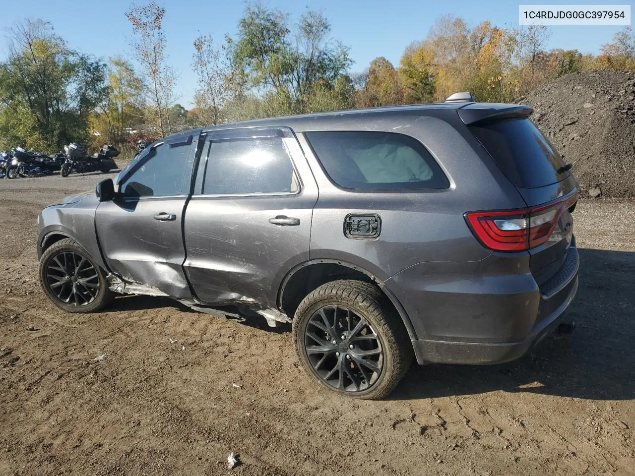 2016 Dodge Durango Limited VIN: 1C4RDJDG0GC397954 Lot: 76502424