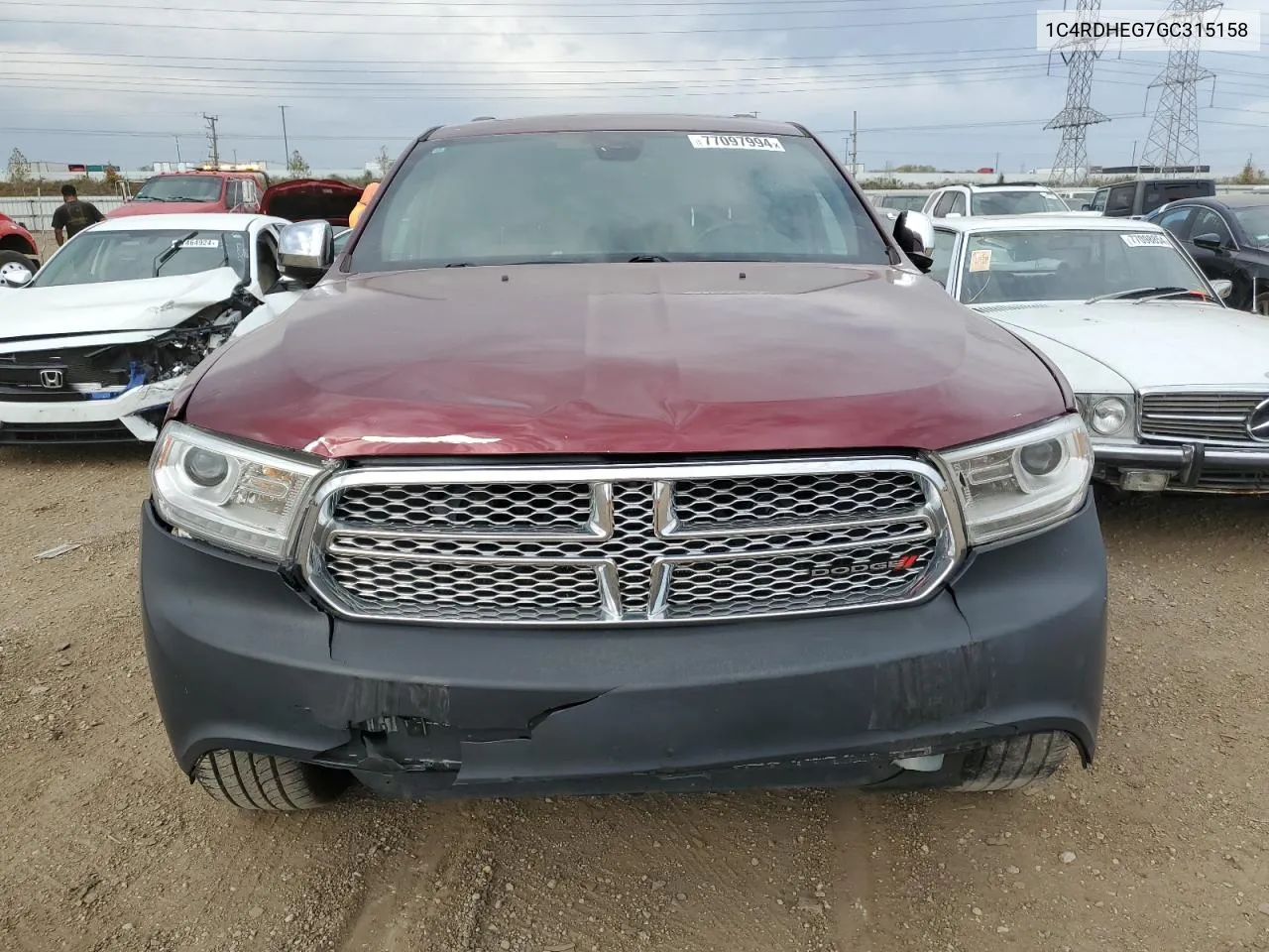 2016 Dodge Durango Citadel VIN: 1C4RDHEG7GC315158 Lot: 77097994