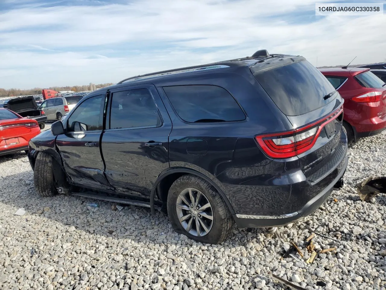 2016 Dodge Durango Sxt VIN: 1C4RDJAG6GC330358 Lot: 77544774