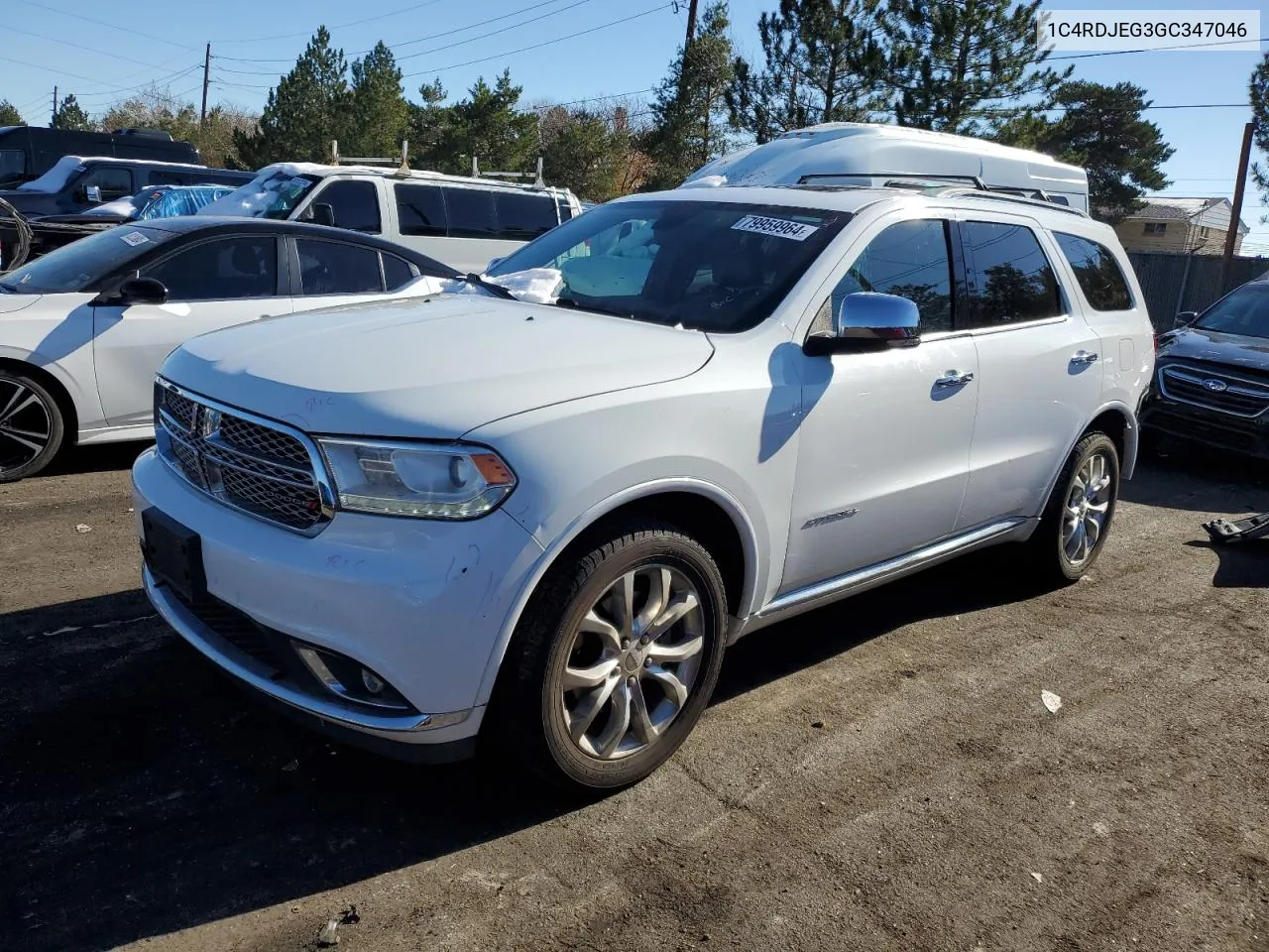 2016 Dodge Durango Citadel VIN: 1C4RDJEG3GC347046 Lot: 79959964