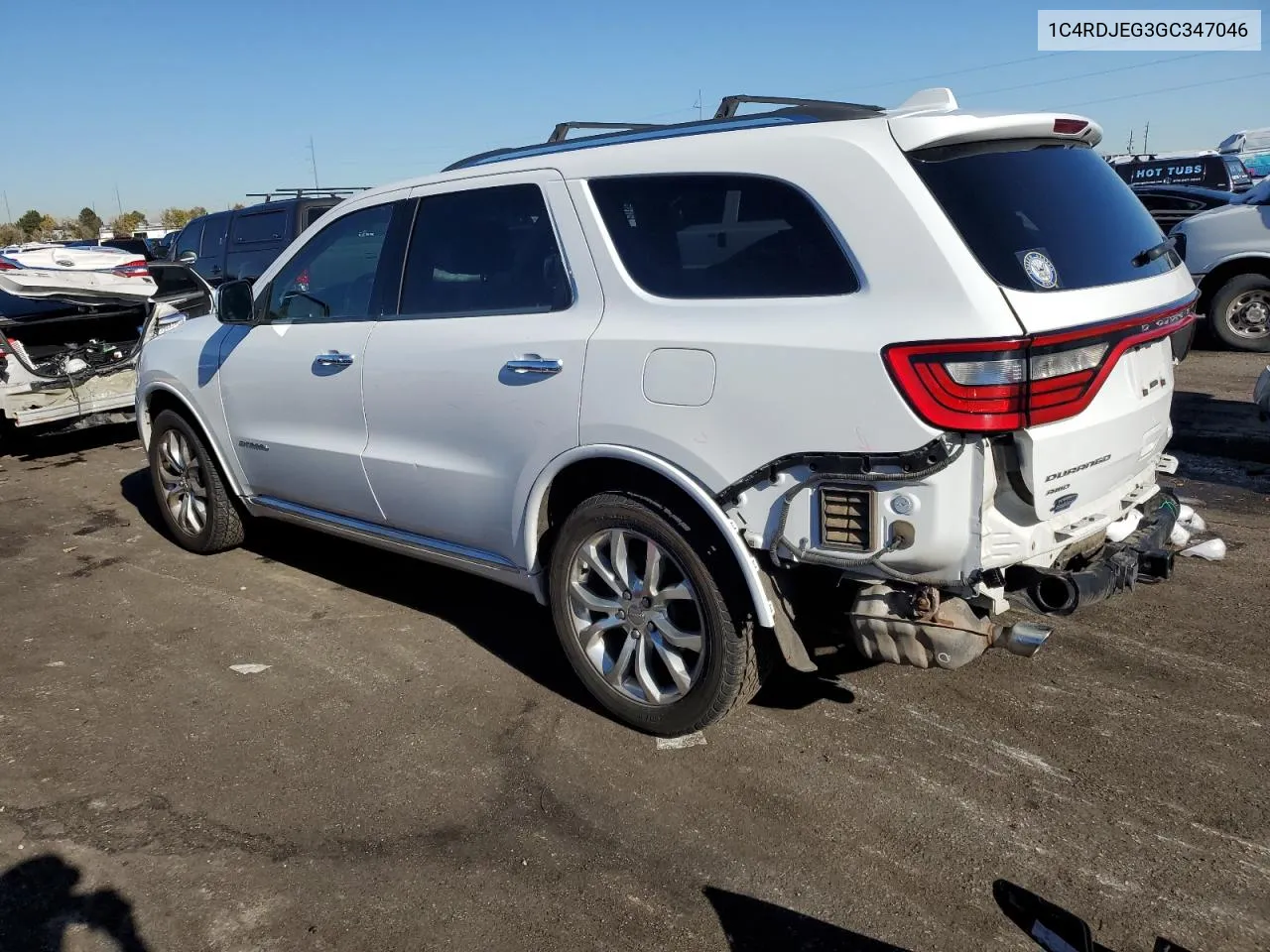 2016 Dodge Durango Citadel VIN: 1C4RDJEG3GC347046 Lot: 79959964