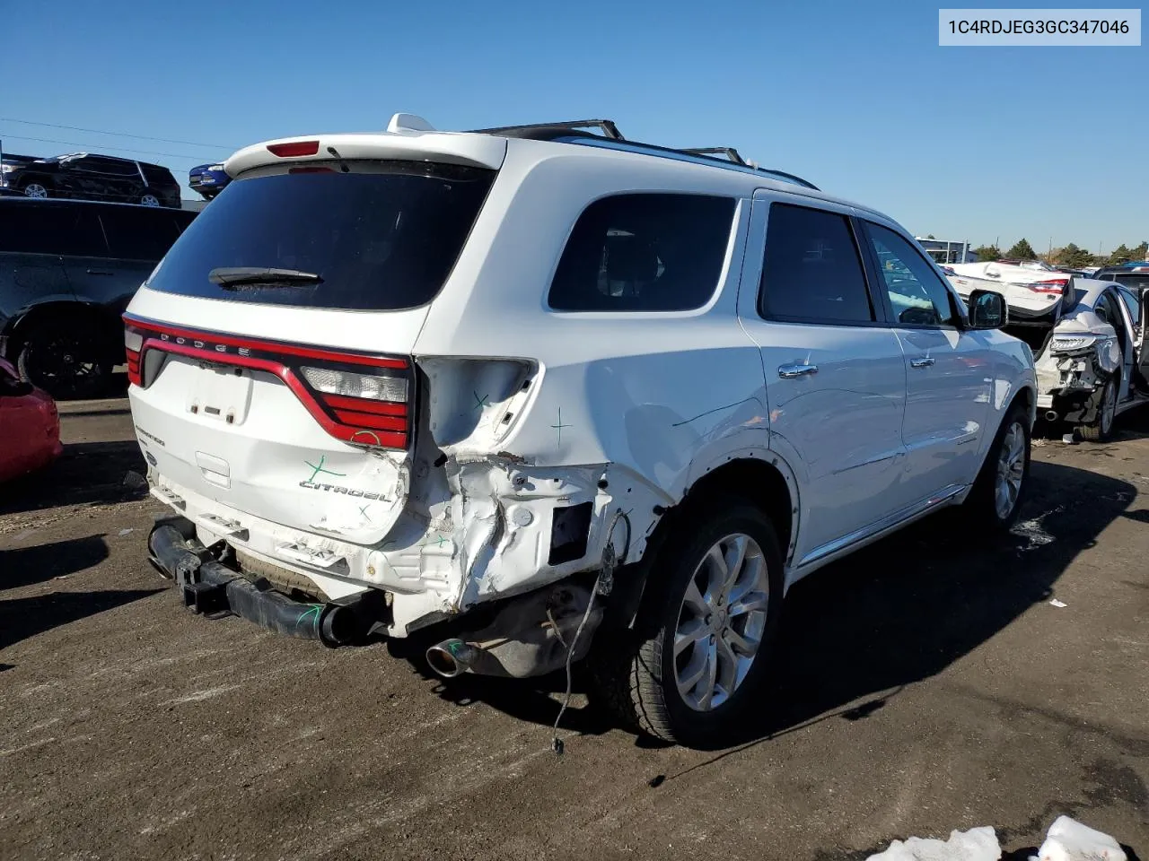 2016 Dodge Durango Citadel VIN: 1C4RDJEG3GC347046 Lot: 79959964