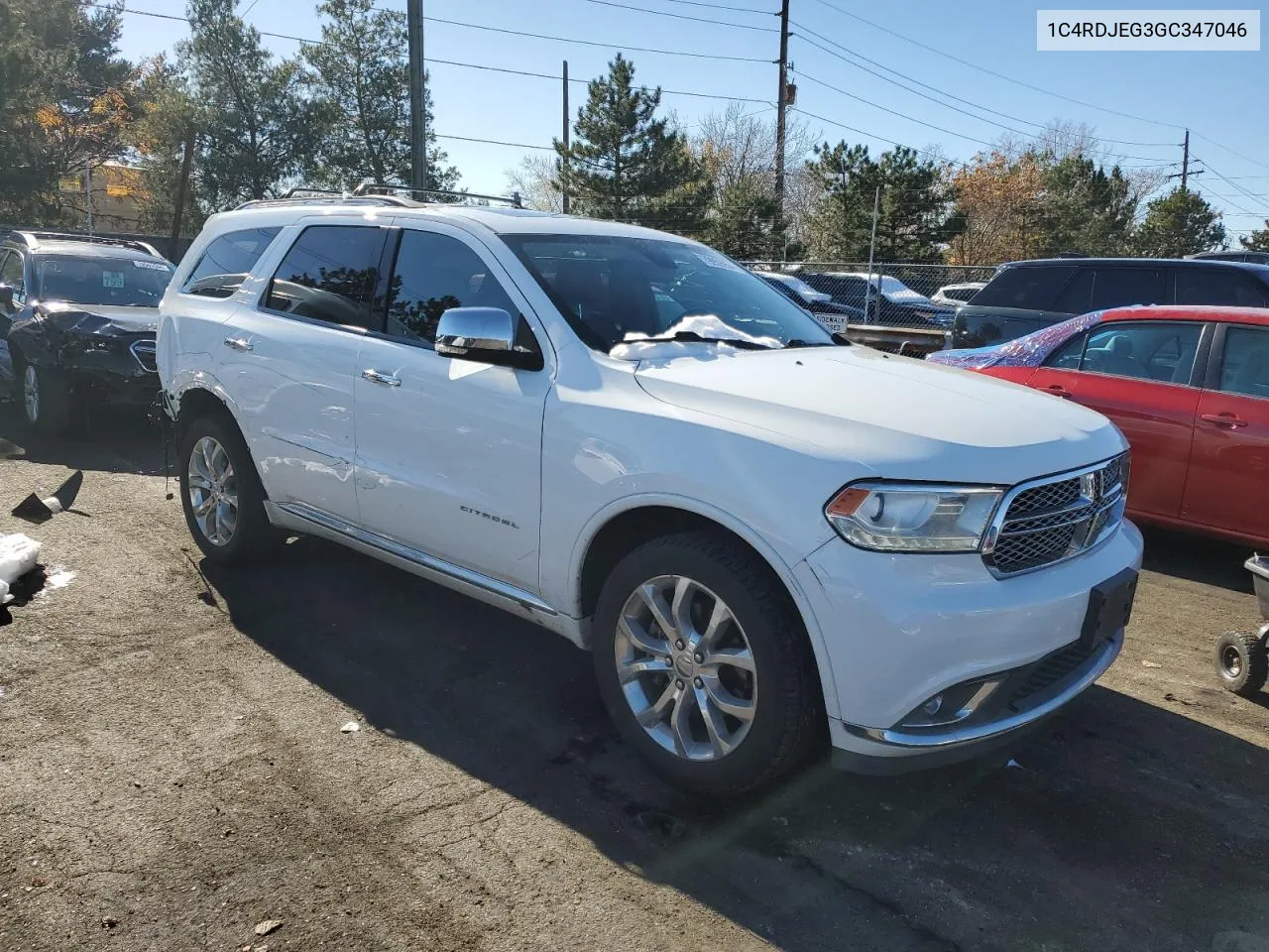 2016 Dodge Durango Citadel VIN: 1C4RDJEG3GC347046 Lot: 79959964