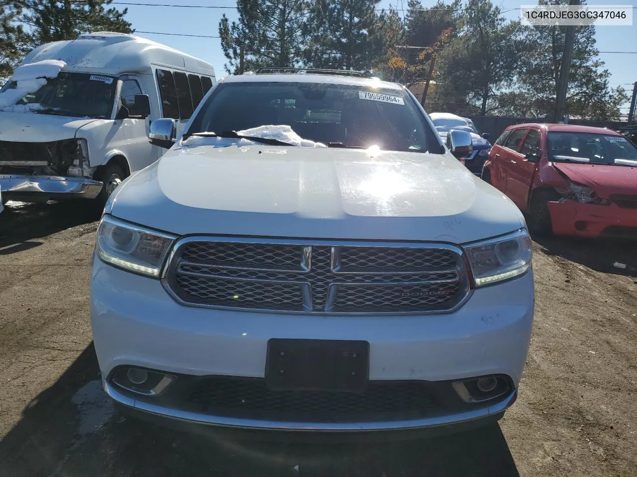 2016 Dodge Durango Citadel VIN: 1C4RDJEG3GC347046 Lot: 79959964