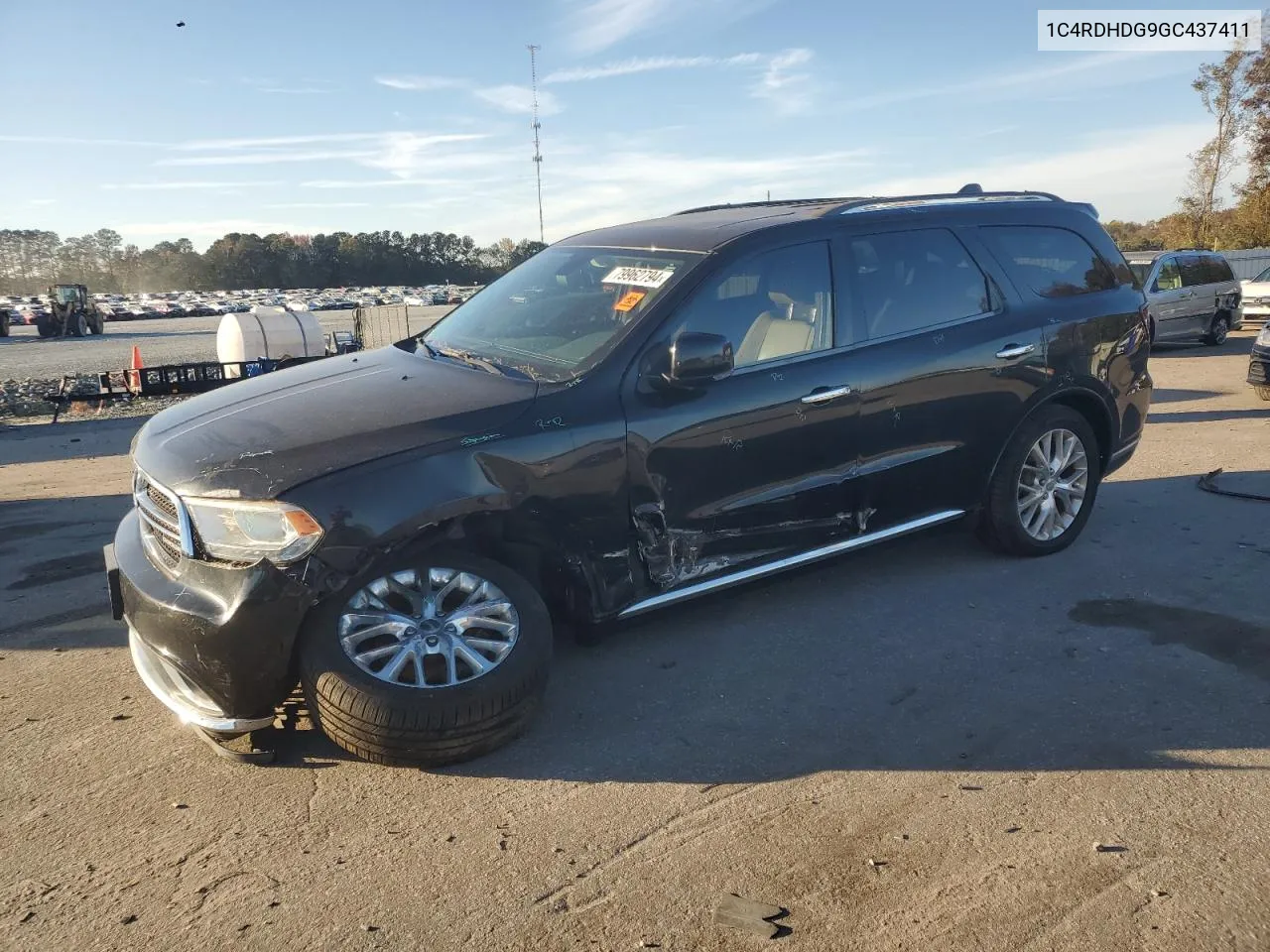 2016 Dodge Durango Limited VIN: 1C4RDHDG9GC437411 Lot: 79962794