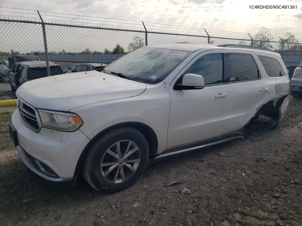 2016 Dodge Durango Limited VIN: 1C4RDHDG9GC481361 Lot: 80678424