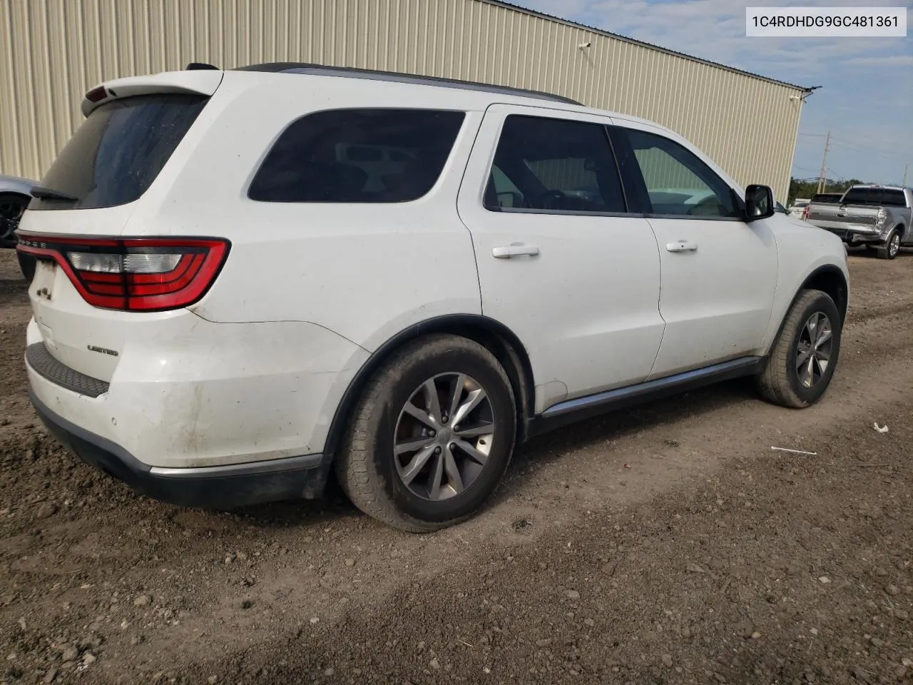 2016 Dodge Durango Limited VIN: 1C4RDHDG9GC481361 Lot: 80678424