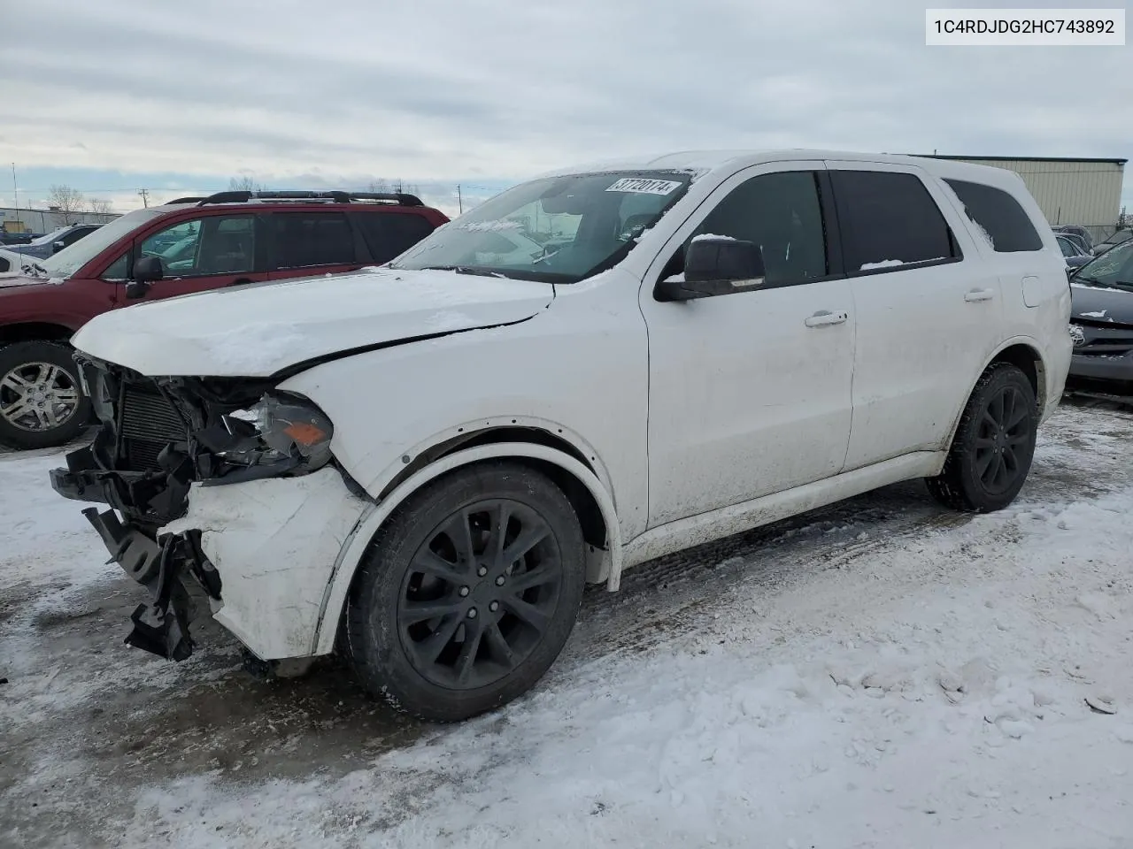 2017 Dodge Durango Gt VIN: 1C4RDJDG2HC743892 Lot: 37720174