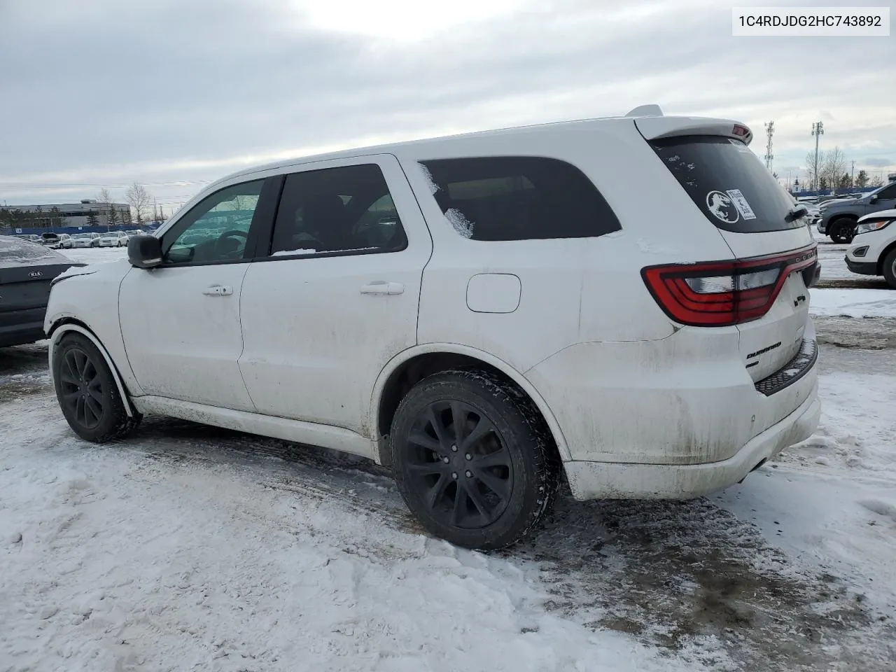 2017 Dodge Durango Gt VIN: 1C4RDJDG2HC743892 Lot: 37720174