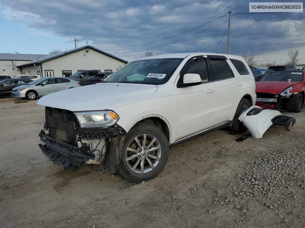 2017 Dodge Durango Sxt VIN: 1C4RDHAGXHC883525 Lot: 46593234