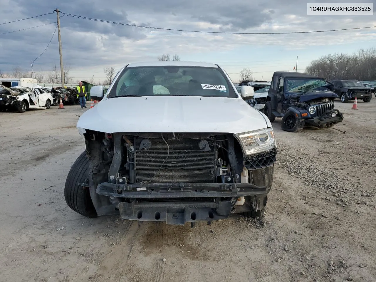 2017 Dodge Durango Sxt VIN: 1C4RDHAGXHC883525 Lot: 46593234