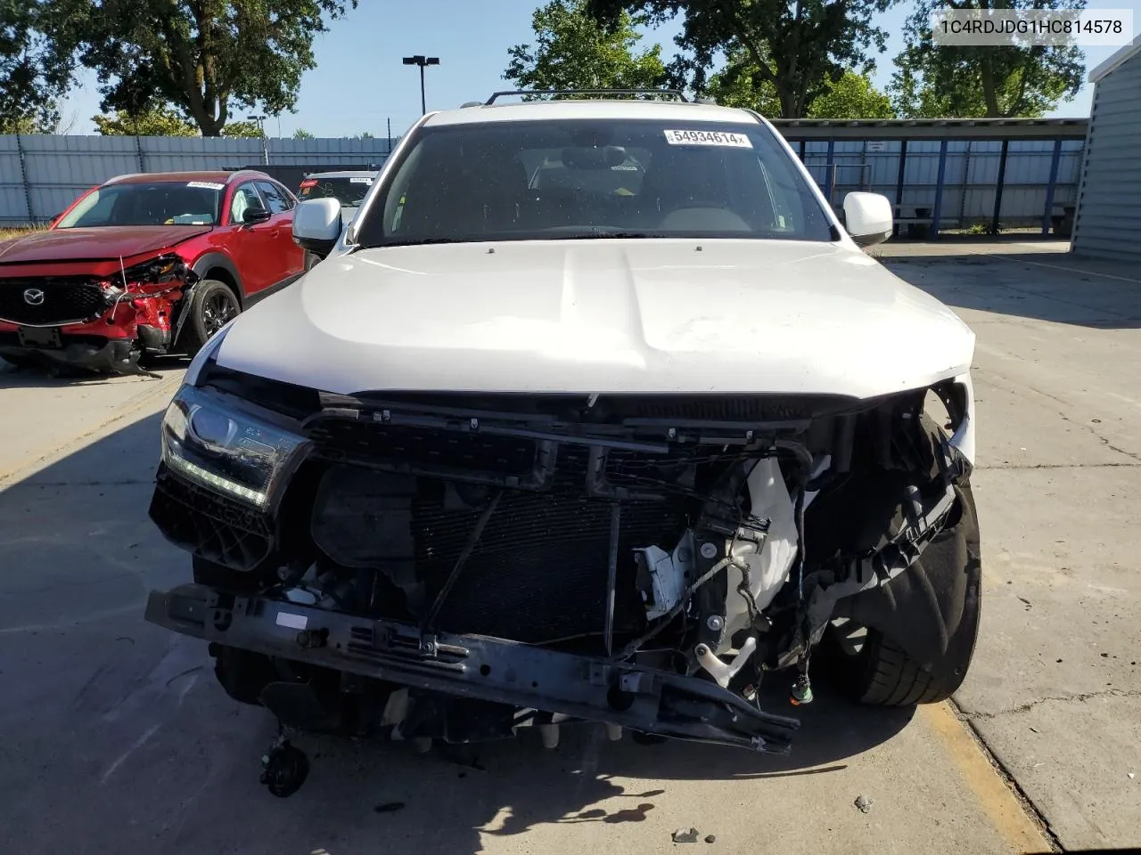 2017 Dodge Durango Gt VIN: 1C4RDJDG1HC814578 Lot: 54934614